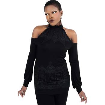 KILLSTAR дамска тениска с дълъг ръкав KILLSTAR - Cecila Cold Shoulder Top - Черен - KSRA003398