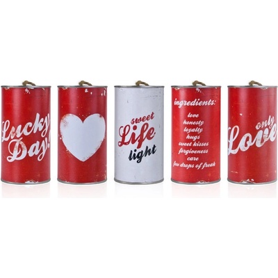 Svatební plechovky za auto RETRO, 5 kusů