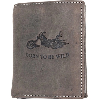 Born to be Wild peněženka šedohnědá s motorkou