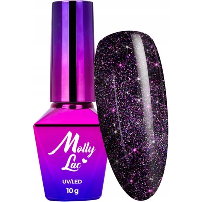 Hybridní Top na Nehty MOLLYLAC 10g Hollywood Oh, Rio! Třpytky