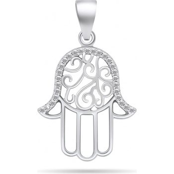 Brilio Silver Strieborný prívesok s čírymi zirkónmi Hamsa PT103W