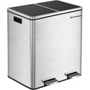 Songmics na triedený odpad 2 x 30 L strieborný
