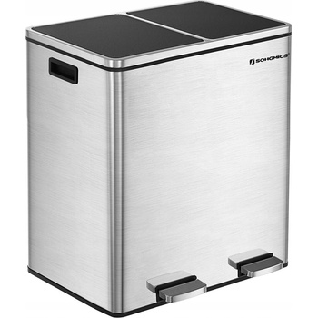Songmics na triedený odpad 2 x 30 L strieborný