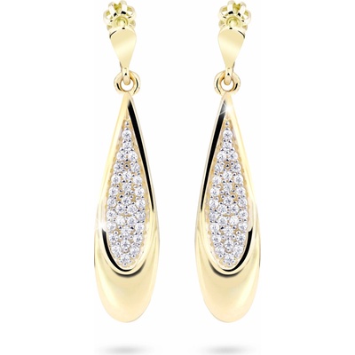 Cutie Jewellery - gold Visací náušnice Z8052 ze zlata se zirkony
