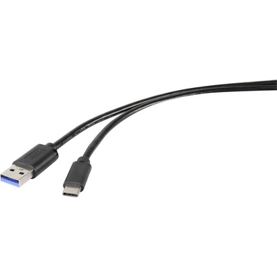 Renkforce RF-4535908 USB, USB 3.2 Gen1 (USB 3.0 / USB 3.1 Gen1) USB-A zástrčka, USB-C ™ zástrčka, 3m, černý