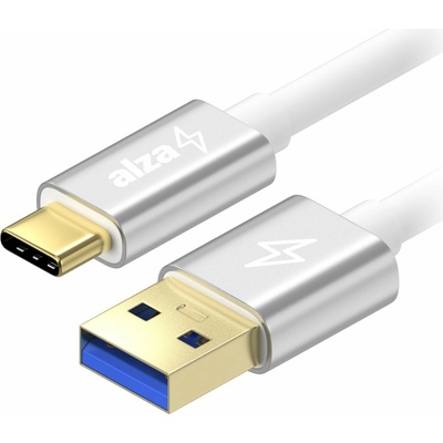 AlzaPower APW-CBTC0072S AluCore USB-A to USB-C 3.2 Gen 1 5Gbps, 2m, stříbrný