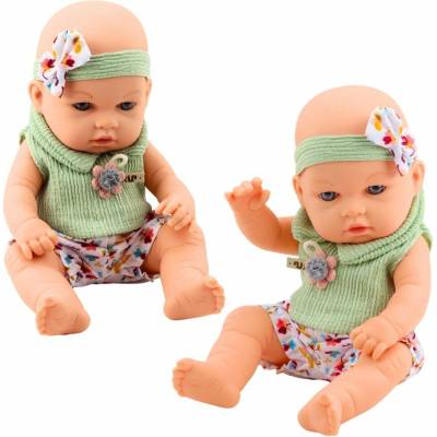 LeanToys Čelenka s mašlí pro panenky v zelené barvě s květinovým vzorem