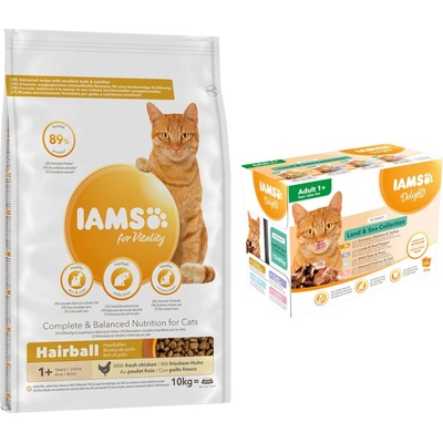 IAMS for Vitality Hairball Adult Chicken 2 x 10 kg