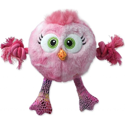 Dog Fantasy Monsters kuře růžové s provazy a uzly pískací 15 cm