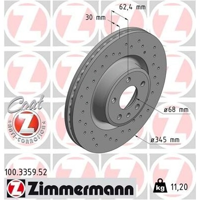 Brzdový kotúč ZIMMERMANN 100.3359.52 (100335952)