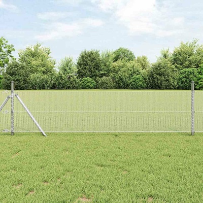 vidaXL Hexagonální oplocení Stříbrná 0.8 x 100 m Pozinkovaná ocel