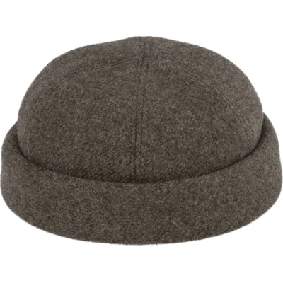 Fiebig Headwear since 1903 Vlněná čepice Shetland melange Taupe Docker cap zimní vlněná čepice