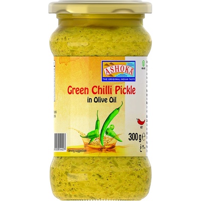 Ashoka Foods ASHOKA GREEN CHILLI PICKLE V OLIVOVÉM OLEJI 300 g