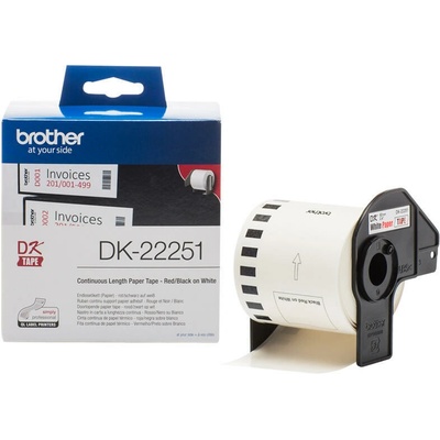 Brother DK-22251 - černá a červená na bílé, 62mm DK22251