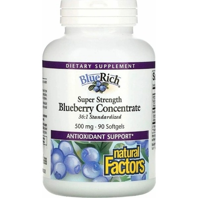 Natural Factors Super Strength Blueberry Concentrate 500 mg 90 kapsúl