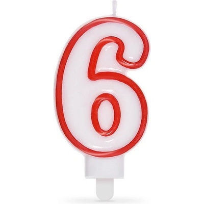 Dortová číslová svíčka "6" červená