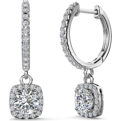 Royal Fashion stříbrné pozlacené náušnice s drahokamem moissanitem ME088