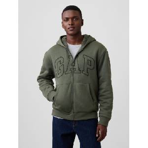 GAP Топъл суитшърт със sherpa и лого GAP GAP | Zelen | МЪЖЕ | XS
