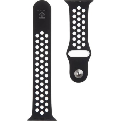 Tactical Силиконова каишка за Apple Watch 42мм, 44мм, 45мм, 46мм, Ultra, Ultra 2 49мм - Tactical 164 Double Silicone Sport Band (черен-бял) (2445322)
