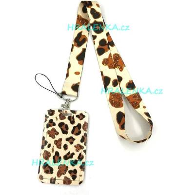 Šňůrka na krk 22459 s cedulkou vzor Leopard
