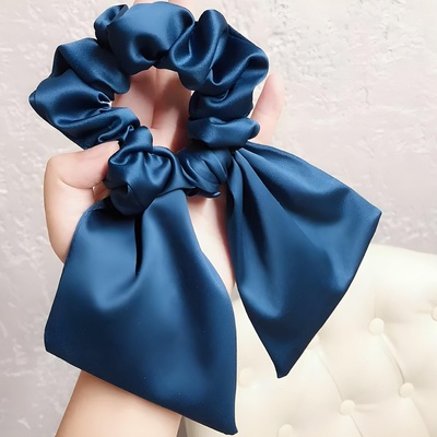 HARAHU Сатенова гумичка за коса - Синя kp18287 (18287)