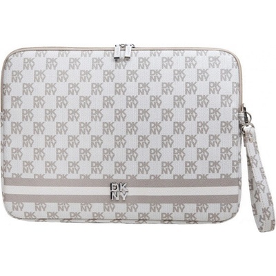DKNY PU Leather Checkered Pattern and Stripe Obal na Notebook 15/16" Beige DKCS16PVSHLE