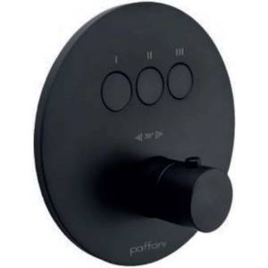 PAFFONI Compact Box - Скрит термостатен кран, за 3 уреда, черен мат CPT019NO (CPT019NO)
