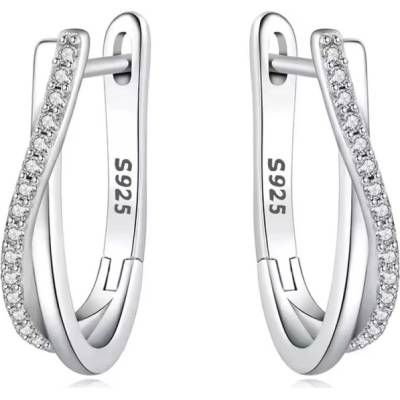 GRACE Silver Jewellery Náušnice se zirkony Bianca stříbro 925/1000 E-OTE4076/410 Stříbrná