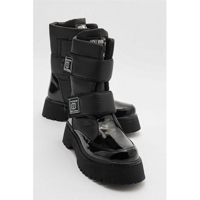 Moda Trend Дамски боти за сняг с велкро закопчаване - Черни #406921 (406921_Черно)