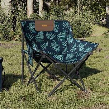 vidaXL Къмпинг столове с джоб, сгъваеми, 2 бр, Модел на листа (366555)