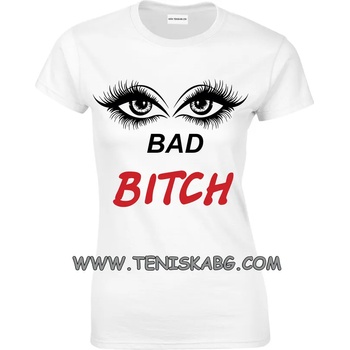 Image 1 of Fruit of the Loom Тениска с надпис - Bad Bitch