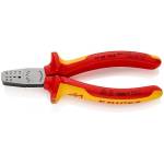 KNIPEX Клещи за кримпване на кабелни накрайници 0.25-2.5мм2, VDE 1000V жълто-червена ръкохватка 145мм, Knipex (K9768145A)