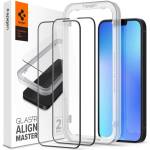 Spigen iPhone 16e SPIGEN ALM FC протектор за екран стъкло 2бр. 2.5D, подчертан цвят, BLACK AGL03387 (AGL03387)