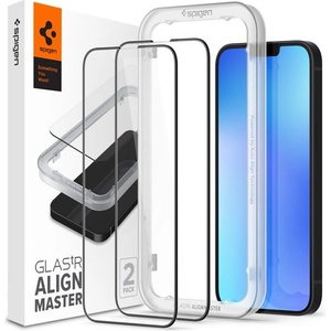 Spigen iPhone 16e SPIGEN ALM FC протектор за екран стъкло 2бр. 2.5D, подчертан цвят, BLACK AGL03387 (AGL03387)