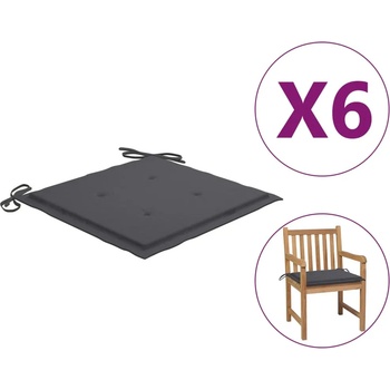 Image 1 of vidaXL Възглавници за столове 6 бр антрацит 50x50x4 см Оксфорд плат (314039)