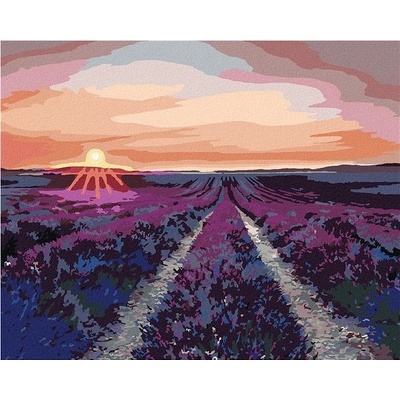 zuty Malování Podle Čísel Levandulové Pole A Západ Slunce 40 x 50 Cm Plátno Rám