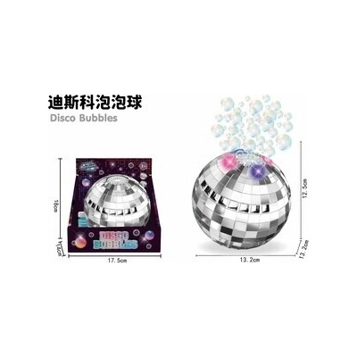 Bublifuk disco guľa so svetelnými efektmi 50 ml 13 cm