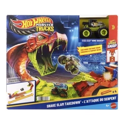 Mattel Hot Wheels: Чудовищни камиони - комплект писта за ухапване от змия