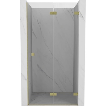 Mexen Lunar-F, Сгъваеми душ врати, десни, 70 cm, прозрачни, златисто матови - 836-070-000-55-00-P (836-070-000-55-00-P)