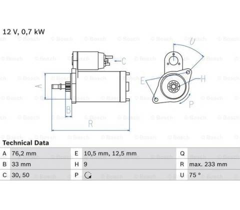 BOSCH Štartér 0986010530