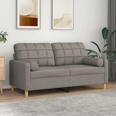 vidaXL 2místná pohovka s polštáři taupe 140 cm textil 11461.3200789