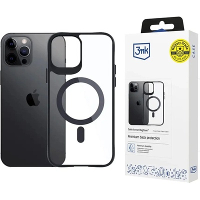 3mk Protection 3mk Satin Armor MagCase с MagSafe за iPhone 12 Pro Max - прозрачен с черна рамка (5903108563741)