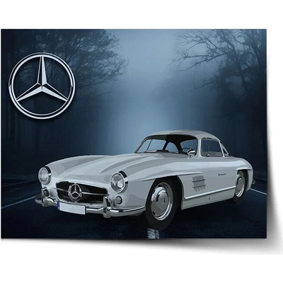 Sablio Plagát Mercedes-Benz 300 SL V lese - 90x60 cm