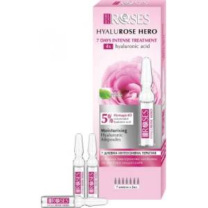 Agiva Nature of Agiva Roses Hyalurose Hero Ampoules - Хидратиращи ампули за лице 7x2мл