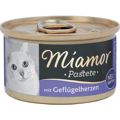Miamor 12х85г Miamor Pastete, консервирана храна за котки - птичи сърца