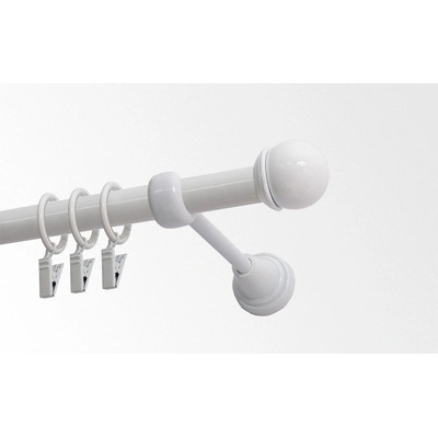 GARNÝŽE-HEBR Garnýž Todi bílá jednoduchá 300 cm – Zboží Mobilmania