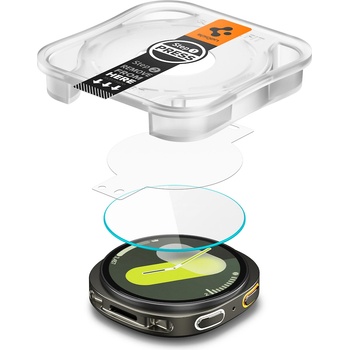 Spigen 2 броя стъклени защитни покрития за дисплея на Samsung Galaxy Watch 8 44мм - Spigen Tempered Glass GLAS. tR EZ Fit 2 Pack (прозрачен) (AGL09876)