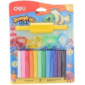  Пластелини Deli Dough It! 12цв. 75041