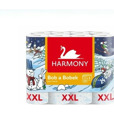 Harmony Soft White 3- vrstvý Bob & Bobek 24 rolí – Zboží Dáma