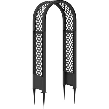 vidaXL Арка за рози с шипове Антрацит 97 x 43 x 218 см ПП (42041739)